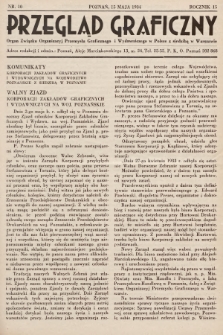 Przegląd Graficzny : Organ Związku Organizacyj Przemysłu Graficznego i Wydawniczego w Polsce z siedzibą w Warszawie. R. 15, 1934, nr 10