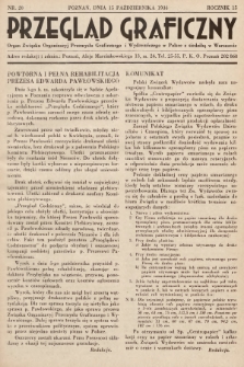 Przegląd Graficzny : Organ Związku Organizacyj Przemysłu Graficznego i Wydawniczego w Polsce z siedzibą w Warszawie. R. 15, 1934, nr 20