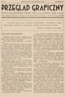 Przegląd Graficzny : Wydawnictwo Korporacji Zakładów Graficznych i Wydawn. na woj. Poznańskie z siedzibą w Poznaniu. R. 19, 1938, nr 24