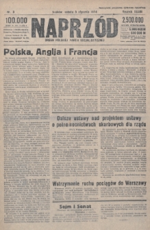 Naprzód : organ Polskiej Partji Socjalistycznej. 1924, nr 3