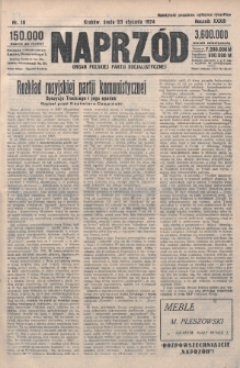 Naprzód : organ Polskiej Partji Socjalistycznej. 1924, nr 18