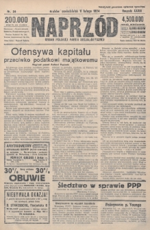Naprzód : organ Polskiej Partji Socjalistycznej. 1924, nr 34