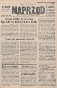 Naprzód : organ Polskiej Partji Socjalistycznej. 1924, nr 41