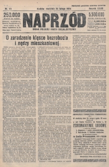 Naprzód : organ Polskiej Partji Socjalistycznej. 1924, nr 45