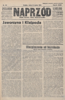 Naprzód : organ Polskiej Partji Socjalistycznej. 1924, nr 65