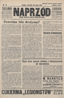 Naprzód : organ Polskiej Partji Socjalistycznej. 1924, nr 66