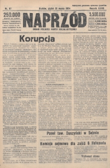 Naprzód : organ Polskiej Partji Socjalistycznej. 1924, nr 67