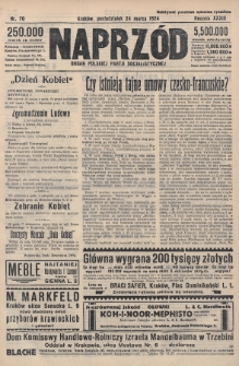Naprzód : organ Polskiej Partji Socjalistycznej. 1924, nr 70