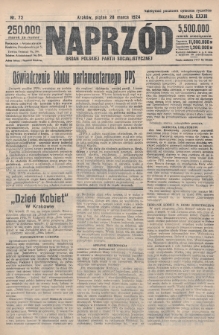Naprzód : organ Polskiej Partji Socjalistycznej. 1924, nr 72