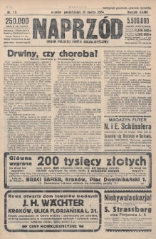 Naprzód : organ Polskiej Partji Socjalistycznej. 1924, nr 75