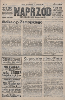 Naprzód : organ Polskiej Partyi Socjalistycznej. 1924, nr 87