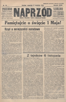 Naprzód : organ Polskiej Partji Socjalistycznej. 1924, nr 89