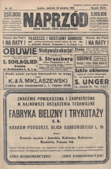 Naprzód : organ Polskiej Partji Socjalistycznej. 1924, nr 92