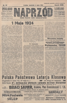 Naprzód : organ Polskiej Partji Socjalistycznej. 1924, nr 101
