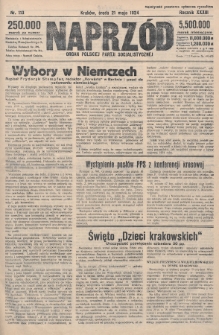 Naprzód : organ Polskiej Partji Socjalistycznej. 1924, nr 113
