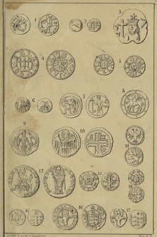 Opis 28 starych monet polskich, odbitych na dołączonych dwóch tablicach litografowanych według rysunku T. Ż.