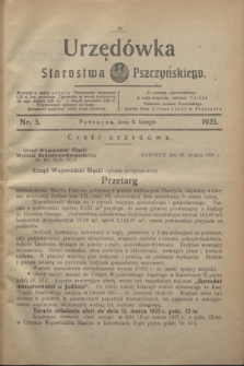 Urzędówka Starostwa Pszczyńskiego. 1935, nr 5 (4 lutego)