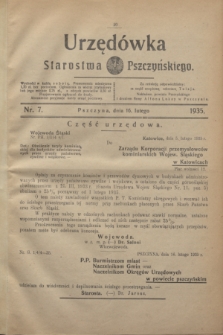 Urzędówka Starostwa Pszczyńskiego. 1935, nr 7 (16 lutego)