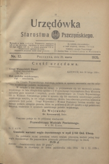 Urzędówka Starostwa Pszczyńskiego. 1935, nr 12 (23 marca)
