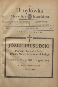 Urzędówka Starostwa Pszczyńskiego. 1935, nr 20 (18 maja)