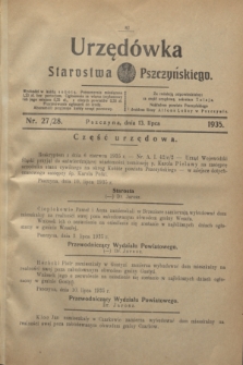 Urzędówka Starostwa Pszczyńskiego. 1935, nr 27/28 (13 lipca)