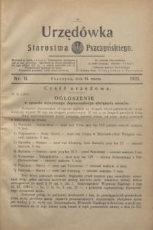 Urzędówka Starostwa Pszczyńskiego. 1935, nr 11 (16 marca)