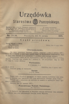 Urzędówka Starostwa Pszczyńskiego. 1935, nr 23/24 (15 czerwca)