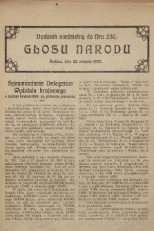 Dodatek niedzielny do nr 230 „Głosu Narodu”. 1905