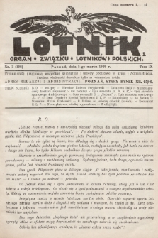 Lotnik : organ Związku Lotników Polskich. 1929, nr 3 (108)