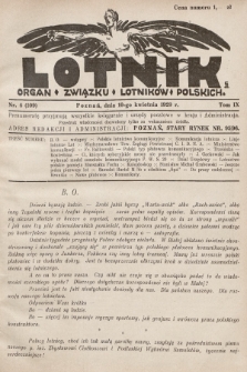 Lotnik : organ Związku Lotników Polskich. 1929, nr 4 (109)