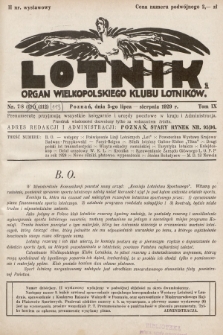 Lotnik : organ Wielkopolskiego Klubu Lotników. 1929, nr 7/8 (112/113)