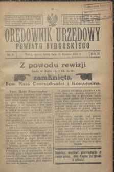 Orędownik Urzędowy Powiatu Bydgoskiego. R.73, nr 3 (16 stycznia 1924)