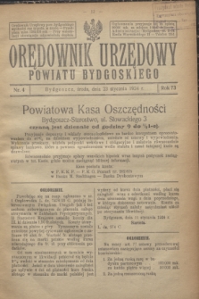 Orędownik Urzędowy Powiatu Bydgoskiego. R.73, nr 4 (23 stycznia 1924)