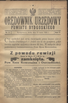 Orędownik Urzędowy Powiatu Bydgoskiego. R.73, nr 11 (12 marca 1924)