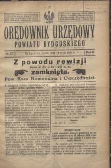 Orędownik Urzędowy Powiatu Bydgoskiego. R.73, nr 21 (14 maja 1924)