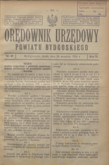 Orędownik Urzędowy Powiatu Bydgoskiego. R.73, nr 40 (24 września 1924)