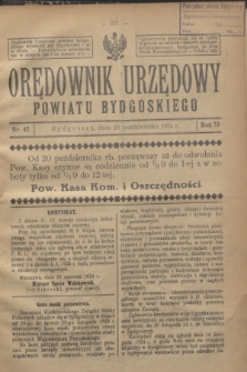 Orędownik Urzędowy Powiatu Bydgoskiego. R.73, nr 45 (29 października 1924)