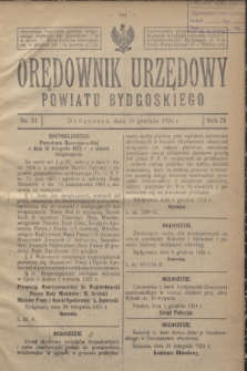 Orędownik Urzędowy Powiatu Bydgoskiego. R.73, nr 51 (10 grudnia 1924)
