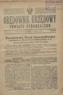 Orędownik Urzędowy Powiatu Bydgoskiego. R.74, nr 6 (11 lutego 1925)