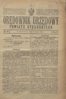 Orędownik Urzędowy Powiatu Bydgoskiego. R.74, nr 30 (29 lipca 1925)