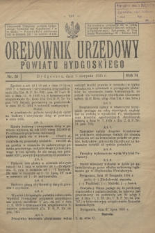 Orędownik Urzędowy Powiatu Bydgoskiego. R.74, nr 31 (5 sierpnia 1925)