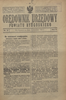 Orędownik Urzędowy Powiatu Bydgoskiego. R.74, nr 35 (2 września 1925)