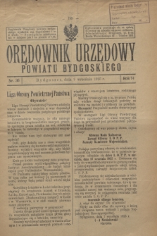 Orędownik Urzędowy Powiatu Bydgoskiego. R.74, nr 36 (9 września 1925)