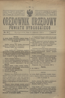 Orędownik Urzędowy Powiatu Bydgoskiego. R.74, nr 38 (23 września 1925)