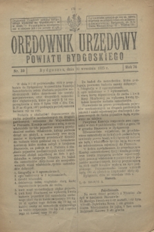 Orędownik Urzędowy Powiatu Bydgoskiego. R.74, nr 39 (30 września 1925)