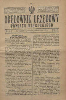 Orędownik Urzędowy Powiatu Bydgoskiego. R.74, nr 41 (14 października 1925)