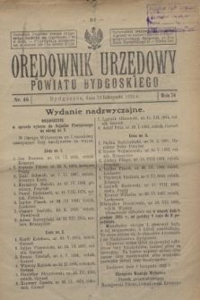 Orędownik Urzędowy Powiatu Bydgoskiego. R.74, nr 46 (14 listopada 1925)