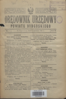 Orędownik Urzędowy Powiatu Bydgoskiego. R.75, nr 1 (6 stycznia 1926)