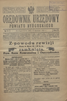 Orędownik Urzędowy Powiatu Bydgoskiego. R.75, nr 2 (13 stycznia 1926)