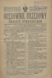 Orędownik Urzędowy Powiatu Bydgoskiego. R.75, nr 7 (17 lutego 1926)